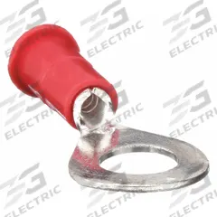 3M Ring Terminal: Red, Vinyl Insulation, #6 Stud Size, 22 AWG to 18 AWG Wire Sizes, 600 V (MPN RV18-6Q). Key specifications — attr1308027: 3M.