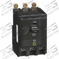 SQUARE D Miniature Circuit Breaker: 80 A, 120/240V AC, Three Phase, 22kA at 120/240V AC, 3 Poles (MPN QOB380VH). Key specifications — Phase: Three; Amps: 80 A; AC Voltage Rating: 120/240V AC; Max. AIR Rating: 22kA at 120/240V AC; For Use With: Square D NQOD Panelboards; Brand: SQUARE D.
