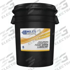 MILES LUBRICANTS Compressor Oil: 5 gal, Pail, 30 SAE Grade, 100 ISO Viscosity Grade, Food Grade (MPN MSF1552003). Key specifications — attr59744: 104; attr59746: 100; attr59736: Yes; attr59735: Pail; attr59738: Miles Advanced FG Comp Oil; attr59749: 30.