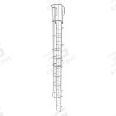 TRI-ARC Fixed Ladder with Safety Cage: 32 ft Overall Ht, 18 in Overall Wd, Steel, 29 Rungs (MPN WLFC1229). Key specifications — attr1050722: TRI-ARC; attr1050760: Unassembled; attr1083696: 3.