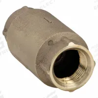 SIMMONS Check Valve: Poppet, Inline Valve Body, 3/4 in Pipe Size, FNPT x FNPT, Silicon Bronze, NPT (MPN 502SB). Key specifications — Brand: SIMMONS.