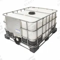 BASCO Tote with Composite Pallet: 40 in x 27 in x 48 in, CP135, 135 gal Liquid Storage Capacity. Key specifications — attr1189588: Gray; attr1189596: EA; attr1189551: HDPE; attr1189553: Steel; attr1189568: Rectangular; attr1189570: FDA Approved; attr1189571: Hazardous Liquids; attr1189572: Plastic.