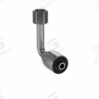 PARKER Hydraulic Crimp Fitting: Steel x Steel, 90° Long Elbow, -8 For Hose Dash Size, JIC x Crimp (MPN 14143-8-8). Key specifications — Fitting Gender: Female x Genderless; Fitting Connection Type: JIC x Crimp; Thread Size: 3/4"-16; For Hose Dash Size: -8; Brand: PARKER.