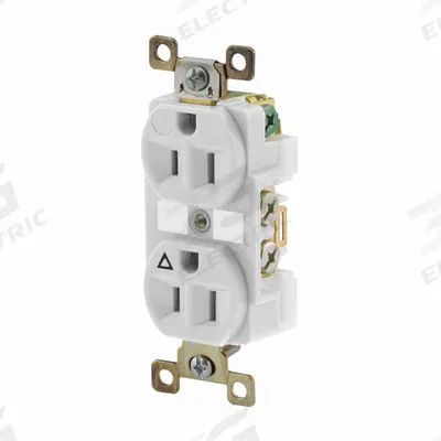 BRYANT Receptacle: Duplex, 5-15, White, 125V AC, 15 A, 2 Pole / 3 Wire (MPN BRY5262IGW) - General Purpose Receptacles