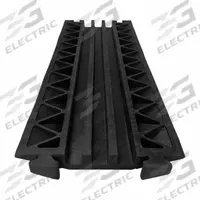 Drop-Over Cable Ramp: 3 Channels, 14 1/2 in Wd, 2 1/4 in Ht, 36 1/2 in Lg (MPN DO-ED-XL3-BK). Key specifications — Brand: ELECTRIDUCT; Color: Black; Connection Style: T-Shaped; Material: Rubber.
