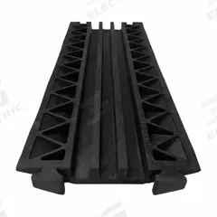Drop-Over Cable Ramp: 3 Channels, 14 1/2 in Wd, 2 1/4 in Ht, 36 1/2 in Lg (MPN DO-ED-XL3-BK). Key specifications — Brand: ELECTRIDUCT; Color: Black; Connection Style: T-Shaped; Material: Rubber.