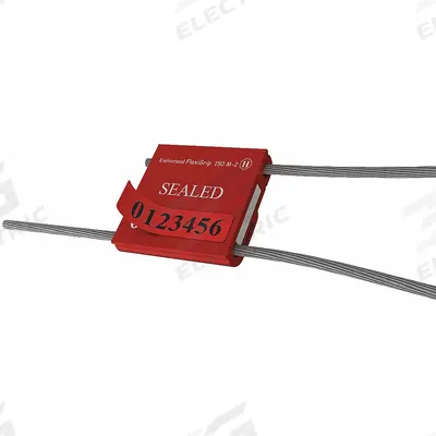 UNIVERSEAL Cable Seals: Red, Steel, 12 in Cable Lg, 1/16 in Cable Dia, Sequential - Adjustable-Length Cable Seals