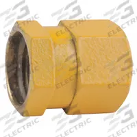 HALTEC Valve Cap: Tire Valve Caps, Seal, Hex, Yellow, 1/4 in Overall Lg, 1/4 in Overall Dia, Metal (MPN 2525). Key specifications — Compatible Valve Size: Standard Bore; Color: Yellow; Product Type: Tire Valve Caps; Shape: Hex; Design: Seal; Compatible Thread Size: 0.307-32; Finish: Anodized; Material: Metal.