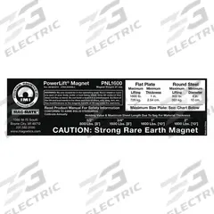 MAG-MATE Replacement Capacity Sticker: 900258, Below-the-Hook Lifting Magnets. Key specifications — Brand: MAG-MATE; Manufacturer Part Number: 900258; Product Type: Capacity Sticker.