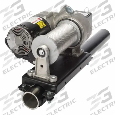SPALDING Electric Winch: Steel, Black/Silver, 14 in Overall Wd, Key Switch - Winches