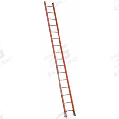 WERNER Straight Ladder: 16 ft Ladder Size, Fiberglass, 300 lb Load Capacity, 37 lb Wt, 16 Rungs (MPN D6216-1). Key specifications — Color: Orange; Brand: WERNER; Included Features: Mar-Resistant End Caps; Shoe Type: Slip-Resistant.