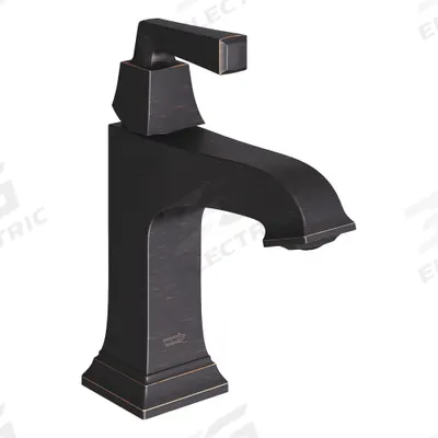 AMERICAN STANDARD Mid Arc Bathroom Faucet: Town Square S, Brass, Legacy Bronze Finish - Single-Post Handle Bathroom Faucets