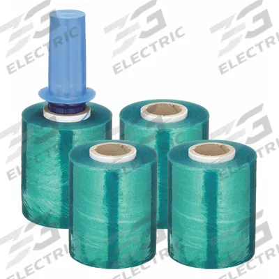 GOODWRAPPERS Stretch Wrap Film: 80 ga Gauge, 5 in Overall Wd, 1,000 ft Overall Lg, Green - Handle with Brake Stretch Wrap