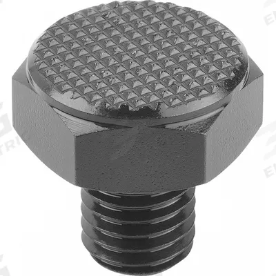 KIPP Positioning Foot w/Serrated Face: External Threads, Serrated, Steel, M10 Thread Size - Positioning Feet with Serrated Face