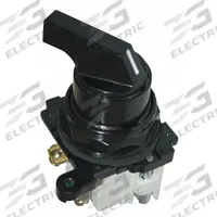 EATON Selector Switch: 30 mm Panel Mounting Size, 2 Positions, Short Lever, 1NO/1NC, Metallic (MPN E34VFBL1-1X). Key specifications — AC Contact Rating: 10 A @ 600 V; Action: Maintained/Maintained; Cam: 1; DC Contact Rating: 5 A @ 250 V; Hazardous Location Specification: Not Rated; Operator Head Material: Polymer; Operator Head Type: Short-Handled Knob; Operator Illumination: Non-Illuminated.
