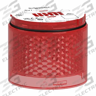 SCHNEIDER Tower Light Module: Steady, 24V AC/DC, Red, 2 13/16 in Overall Dia - Steady Light Modules