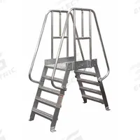 COTTERMAN Crossover Bridge: 4 ft Platform Ht, Aluminum, 500 lb Load Capacity, Serrated, 6 Steps (MPN 6SPA24A3C50P3). Key specifications — Brand: COTTERMAN; Color: Gray; Tread Type: Serrated.