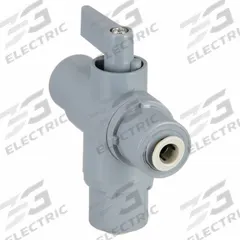 APPROVED VENDOR Manual Three-Way Ball Valve: 1/4 in, PVC, L Flow, Push x Push x Push, One-Piece (MPN 6908790). Key specifications — Brand: APPROVED VENDOR; Handle: Lever.