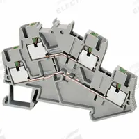 SCHNEIDER Terminal Block: DIN Rail Mounting Type, Push-In Wire Termination, 2 Wire Terminals, 20 A (MPN NSYTRP24D). Key specifications — Brand: SCHNEIDER; For Minimum Wire Size: 26 AWG.