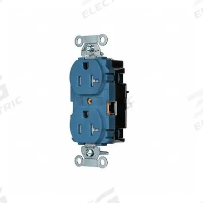 HUBBELL Receptacle: Duplex, 5-20, Blue, 125V AC, 20 A, 2 Pole / 3 Wire (MPN 5362STBLTR) - General Purpose Receptacles