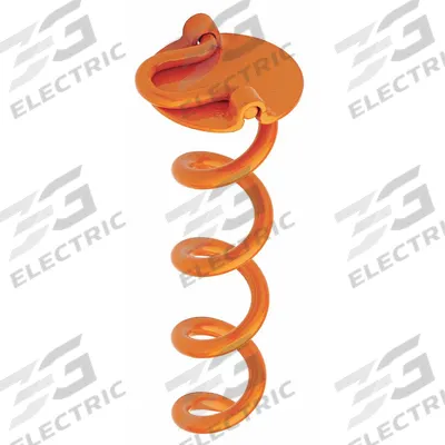 VORTEX Earth Anchor: Orange, Steel, 10 in Overall Lg - Earth Anchors