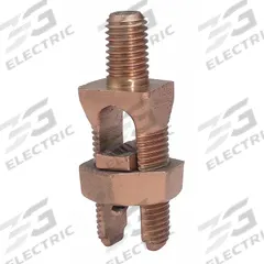 Grounding Split Bolt Connector with Stud: Leaded Bronze Alloy, 1 Grounding Wires (MPN KC20). Key specifications — Brand: BURNDY; Grounding Wire Size: 10 to 5 AWG STR; Material: Bronze; Series: KC; Thread Size: 5/16"-18; Manufacturer Part Number: KC20.