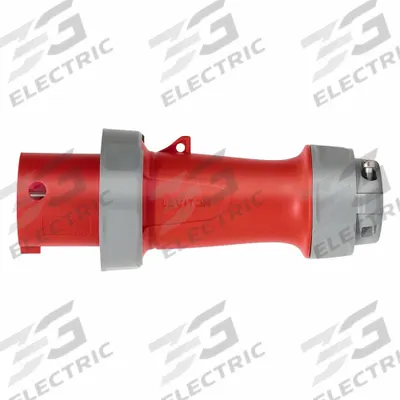 LEVITON Pin and Sleeve Plug: Red, 480V AC, Single Phase, 60 A, 2 Pole, 3 Wire - Washdown-Rated Plugs