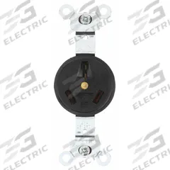 BRYANT Receptacle: Single, 10-20, Black, 125/250V AC, 20 A, 3 Pole / 3 Wire (MPN 9326)