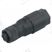 IFM M12 Circular Connector: A Coded, 4 Socket, M12 Female Thread, IP67, IDC, Straight, Nylon (MPN E11145). Key specifications — Connector Body Type: Socket; Coding: A; Brand: IFM; Voltage Rating: 45V AC; Thread Size: M12; Mounting Type: Front Mounting; Mounting Style: Female Thread; IP Rating: IP67.