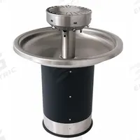 ACORN Wash Fountain: Black/Silver, Stainless Steel, Circular, 38 1/4 in Overall Wd, P-Trap Drain (MPN 3506-3-SO-BO-DV-VPB-MXTP). Key specifications — Bowl Shape: Circular; Drain Type: P-Trap; Color: Black/Silver; Brand: ACORN; Series: 3506; Sink Material: Stainless Steel; ADA Compliant: Not ADA Compliant.