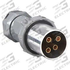 HUBBELL Pin and Sleeve Plug: Gray, 250V DC/600V AC, Three Phase, 200 A, 3 Pole, 4 Wire (MPN VP204612). Key specifications — Brand: HUBBELL.
