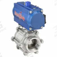 DYNAQUIP CONTROLS Pneumatically Actuated Two-Way Ball Valve: 3 in, Stainless Steel, FNPT x FNPT (MPN P3S2AAJDA105A). Key specifications — Brand: DYNAQUIP CONTROLS; Pilot Solenoid Voltage: 115V AC.