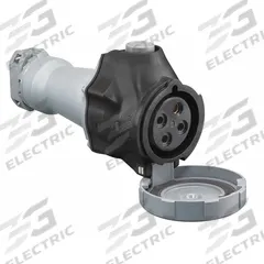 HUBBELL Pin and Sleeve Connector: Black, 600V AC, Three Phase, 60 A, 3 Pole, 4 Wire, IEC Grounding (MPN HBLS460C5W). Key specifications — Brand: HUBBELL.