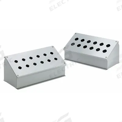 HOFFMAN Push Button Enclosure: 30mm, 6 Holes, Carbon Steel - Enclosures for 30mm Operators