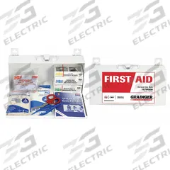 FIRST AID ONLY First Aid Kit and Housing: Industrial, 10 People Served, 76 Components, Metal (MPN 54621). Key specifications — Adhesive Bandages Included: (16) Bandages; Application: Industrial; Brand: FIRST AID ONLY; Housing Color: White; Housing Material: Metal; Includes Oral or Inhalant Medication: No Medication Included; Mountable: Wall Mount; Oral and Inhalant Medicinals Included: No Oral/Inhalant Medicinals.