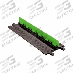 HI-VIZ CABLE PROTECTOR: 1 Channels, 3/4 in Max Cable Dia, 27 1/4 in Wd, 1 1/4 in Ht, 36 in Lg (MPN GD1X75-FLG/B). Key specifications — Connection Style: Dog Bone; Material: Polyurethane; Color: Fluorescent Green/Black.