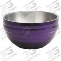 VOLLRATH Bowl: Beehive, 54 oz Capacity, 7 1/4 in Dia, Stainless Steel, Purple, NSF Certified (MPN 4659065). Key specifications — Brand: VOLLRATH; Color: Purple; Material: Stainless Steel; Product Type: Serving Bowl.