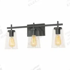 Joanna 22" Vanity: Black, 60 W, 120V AC, Dimmable, 23 1/4 in Lg, 6 in Wd, 9 1/2 in Ht (MPN JNNV2209MBBK). Key specifications — Mounting Location: Wall; For Bulb Type: ST19; Brand: AFX INC.; Voltage: 120V AC; Housing Finish/Housing Color (Broad): Black.