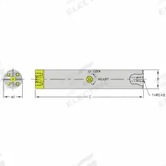 ULTRA-DEX USA Indexable Boring Bar: SCFT B2500-33 (MPN 910-000-076). Key specifications — attr257292: SCFT B2500-33.