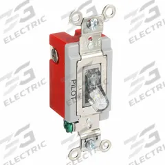 BRYANT Wall Switch: Toggle Switch, Single Pole, Maintained, Clear, 120V AC, 20 A (MPN 4901PLC120). Key specifications — Illuminated: Yes.