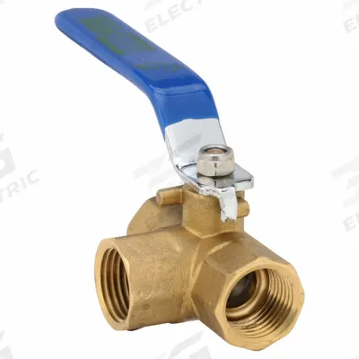 APPROVED VENDOR Manual Three-Way Ball Valve: 1/2 in, Brass, L Flow, FNPT x FNPT x FNPT - T-Port Brass Ball Valves