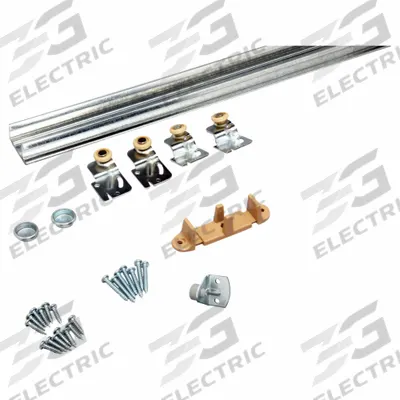 JOHN STERLING Track Kit: 8 ft Lg, 1 13/16 in Wd, 15/16 in Ht, 50 lb Max Wt - Hanging Door Track Kits