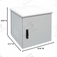 ELECTRIDUCT Network Cabinet: 9 Rack Units, 19 7/8 in x 23 5/8 in x 17 3/4 in, Powder Coated, Steel (MPN QWM-ED-OUTDOOR-9U-18D). Key specifications — Brand: ELECTRIDUCT; Includes: Key; Material: Steel.