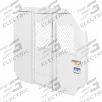 WEATHER GUARD Van Partition: Swing Open Door Panel, White, Steel, 56 in Overall Ht, Full-Size Vans (MPN 96301-3-01D). Key specifications — Color: White; Compatible Roof Type: Low Roof; Brand: WEATHER GUARD; Compatible Make/Model: Ford Transit; Compatible Vehicle Type: Full-Size Vans.