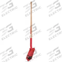 RAZOR-BACK Trenching Shovel: Steel Blade, 13 ga, Straight Handle Type, Wood Handle, 48 in Handle Lg (MPN 47025). Key specifications — Blade Color: Red; Handle Color: Natural; Blade Material: Steel.
