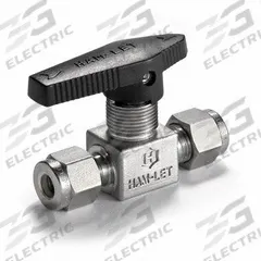 HAM-LET Manual Two-Way Ball Valve: 3/8 in, Stainless Steel, Straight, Compression x Compression (MPN H-800L-SS-L-3/8). Key specifications — Brand: HAM-LET; Handle: Lever.