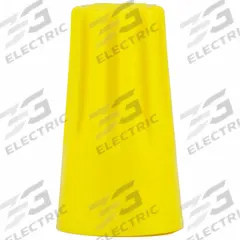 3M Twist-On Wire Connectors: Yellow, Wire Sizes 18 AWG – 12 AWG, 600 V, 5,000, PK (MPN H-33-KEG). Key specifications — Brand: 3M; Maximum Wire Combination: (7) 18 AWG; Manufacturer Part Number: H-33-KEG; Minimum Wire Combination: (4 or 5) 22 AWG.