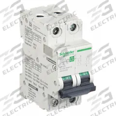 SCHNEIDER IEC Supplementary Protector: 2 A Amps, 500V DC, 5kA at 250V DC, Screw Clamp, C60H-DC, C (MPN M9U21202). Key specifications — Terminal Connection: Screw Clamp; AC Voltage Rating: Not Rated; Curve Type: C; DC Voltage Rating: 500V DC; Max. AIR Rating: 5kA at 250V DC; Series: C60H-DC; Brand: SCHNEIDER.
