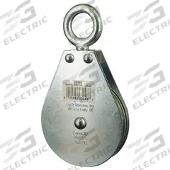 APPROVED VENDOR Pulley Block: Swivel, Upright Mount, Pulling, 800 lb Working Load Limit, Wire Rope (MPN 4JX76). Key specifications — Product Type: Pulley Block; Brand: APPROVED VENDOR; Compatible Rope Type: Wire Rope; Pulley Type: Swivel; Attachment Type: Swivel Eye; Operation: Pulling; Bearing Type: Sleeve; Finish: Zinc Plated.