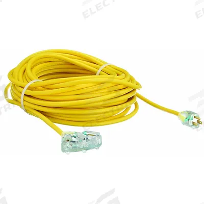 APPROVED VENDOR Extension Cord: Outdoor Use, 100 ft Lg, 3 Outlets, 5-15P, 12/3, SJTOW - Outdoor Extension Cords with Multiple Outlets